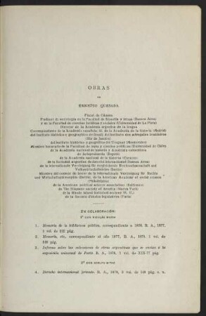 Obras de Ernesto Quesada