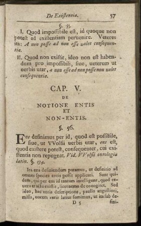 Cap. V. De Notione Entis Et Non-Entis.
