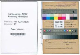 Entnazifizierung Vinzenz Born , geb. 04.09.1890 (Bergmann)