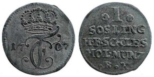 1 Sechsling, Hzgl. Schleswig-Holstein-Gottorpische Linie, Karl Friedrich (1702 - 1739)