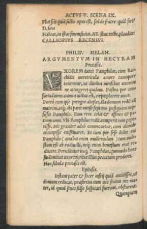 Philip. Melan. Argumentum In Hecyram ...