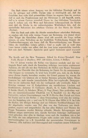 227-228 [Rezension] The scrolls and the New Testament