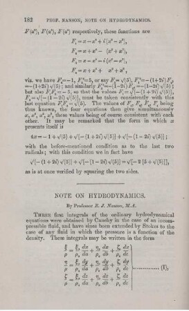 Note on hydrodynamics.
