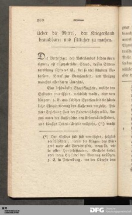 Ueber die Mittel, den Kriegerstand brauchbarer und sittlicher zu machen.