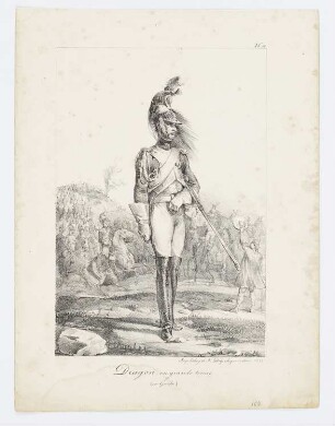 Dragon, en grande tenue, Blatt 12 der Folge "Kostüme der Kaisergarde"