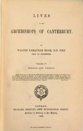 Lives of the archbishops of Canterbury, 4. Middle-age period ; [vol. 2]