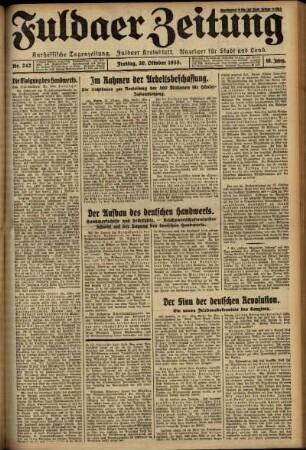 Erste Ausgabe vom Freitag, den 20. Oktober 1933.
