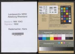 Entnazifizierung Hans Rademacher , geb. (Sparkasseninspektor)