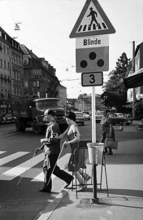 Freiburg: Blindenübergang in der Habsburgerstraße