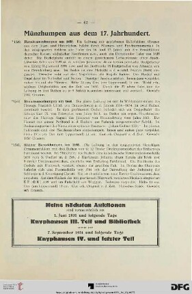 Münzhumpen aus dem 17. Jahrhundert (Nr. 1539-1541)