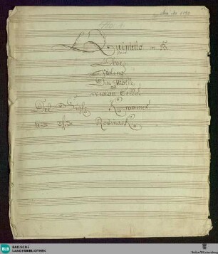 Partitas. Arr - Don Mus.Ms. 1170 : ob, strings; B|b; PadK 4.30