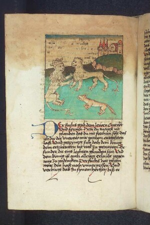 Der Löwenkönig mit Löwenmutter und dem Fuchs; (Kapitel XII: Von dem Löwen und dem Fuchs)