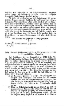 Unterrichtssprache bei dem Religionsunterricht in utraquistischen Schulen : [IV. Elementarschulwesen]