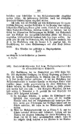 Unterrichtssprache bei dem Religionsunterricht in utraquistischen Schulen : [IV. Elementarschulwesen]