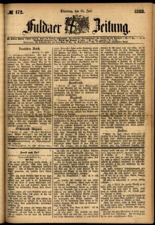 Ausgabe vom Dienstag, den 31. Juli 1883.