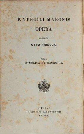 P. Vergili Maronis Opera, 1. Bucolica et Georgica