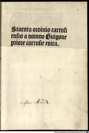 Statuta ordinis cartusiensis