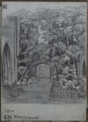 Eldena bei Greifswald: Klosterruine (Skizzenbuch Ernst Morgenstern, Bl. XII)