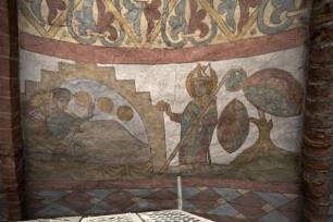 Szenen aus dem Leben der Heiligen Veronika, Nikolaus und Katharina — Szenen aus dem Leben des Heiligen Nikolaus und eine Szene aus dem Leben der Heiligen Veronika — Szene der Jungfrauenlegende