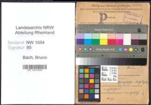 Entnazifizierung Bruno Bach , geb. 06.11.1889 (Musiker)