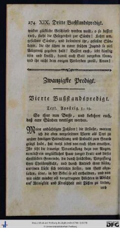 Zwanzigste Predigt.