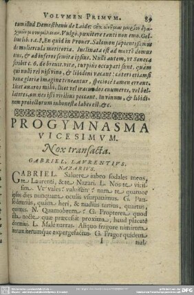 Progymnasma Vicesimum. Nox transacta