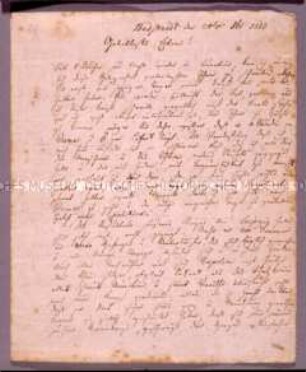 Brief des Peter Daniel Hauschild an seine Eltern; Buttstedt, 24. Oktober 1813