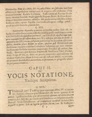 Caput II. De Vocis Notatione, Variaque Acceptione.