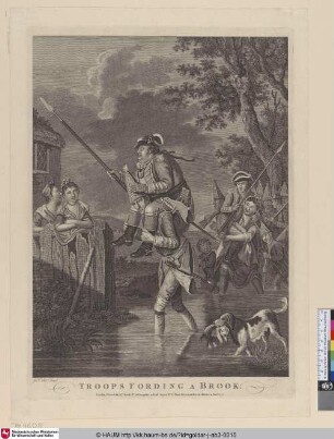 Troopsfording a Brook