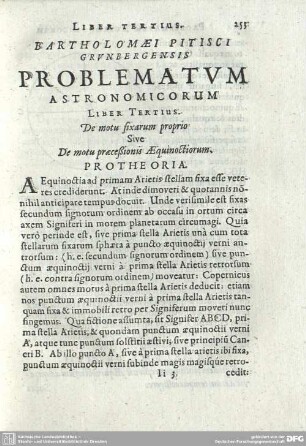 LIBER TERTIUS. De motu fixarum proprio Sive De motu praeceßionis Aequinoctiorum.