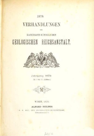 Verhandlungen der Geologischen Reichsanstalt. 1879