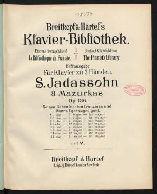 6: Mazurka G-Dur : Op. 136 No. 6