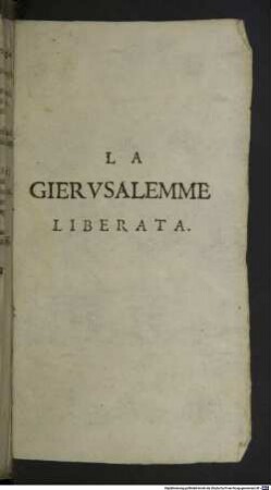 La Gierusalemme liberata