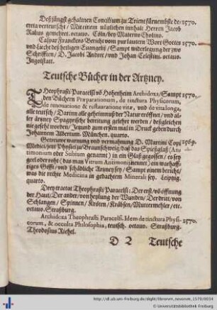 Teutsche Bücher in der Arzney.