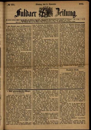 Ausgabe vom Montag, den 02. November 1885.