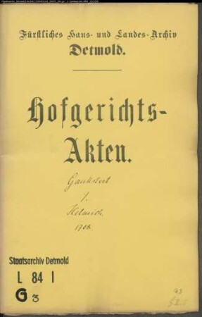 Gaukstert, Johann zu Stukenbrock gegen Witwe Helmich zu Wissentrup - Brautschatz