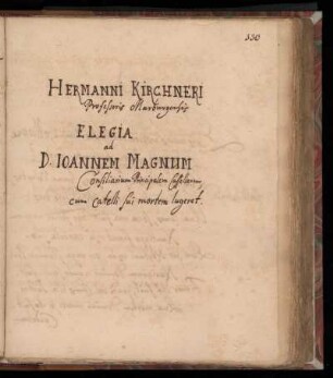 [Brief von Hermann Kirchner an D. Johann Magnus]