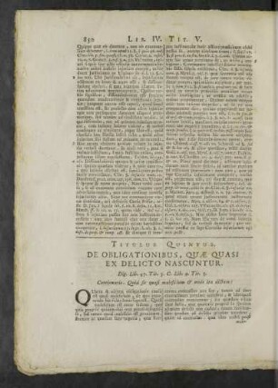 Titulus Quintus.