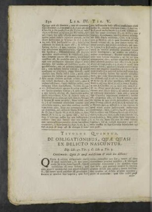 Titulus Quintus.