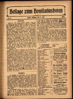 Zweite Ausgabe vom Sonntag, den 03. Juli 1904.