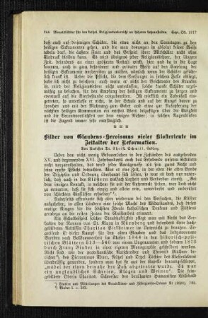 Bilder von Glaubens-Heroismus vieler Klosterleute im Zeitalter der Reformation