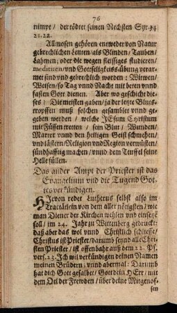 Das ander Ampt der Priester ist das Evangelium und die Tugend Gottes verkündigen