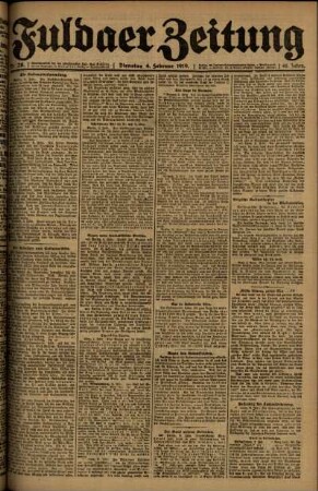 Ausgabe vom Dienstag, den 04. Februar 1919.