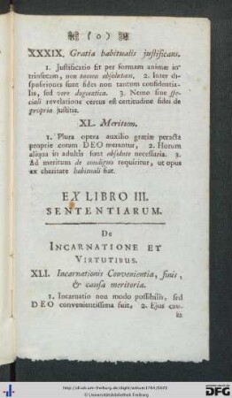 Ex Libro III. Sententiarum.