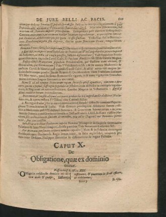 Caput X. De Obligatione, quae ex dominio oritur.