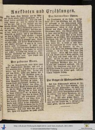 Anekdoten und Erzählungen.