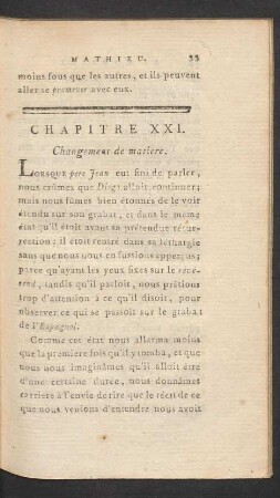 Chapitre XXI. Changement de matiere