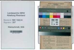 Entnazifizierung Willi Kleinschmidt , geb. 17.09.1903 (Lagerist)