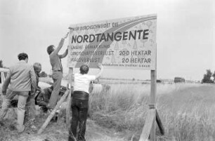 Junge Union Neureut. Protest gegen den Bau der Nordtangente