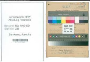 Entnazifizierung Josepha Stenkamp , geb. 30.01.1896 (Lehrerin)